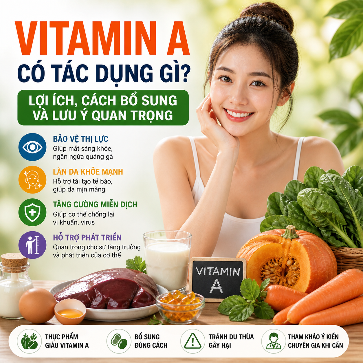 Vitamin A có tác dụng gì? Lợi ích, cách bổ sung và lưu ý quan trọng